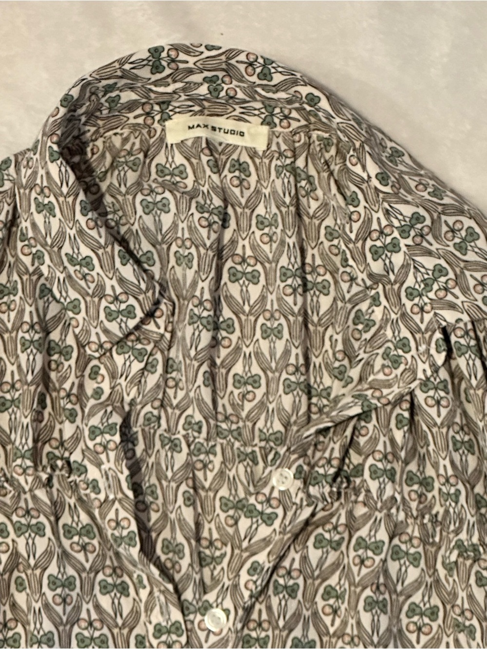 Max Studio Floral Print Button-Up Blouse - Size M/L